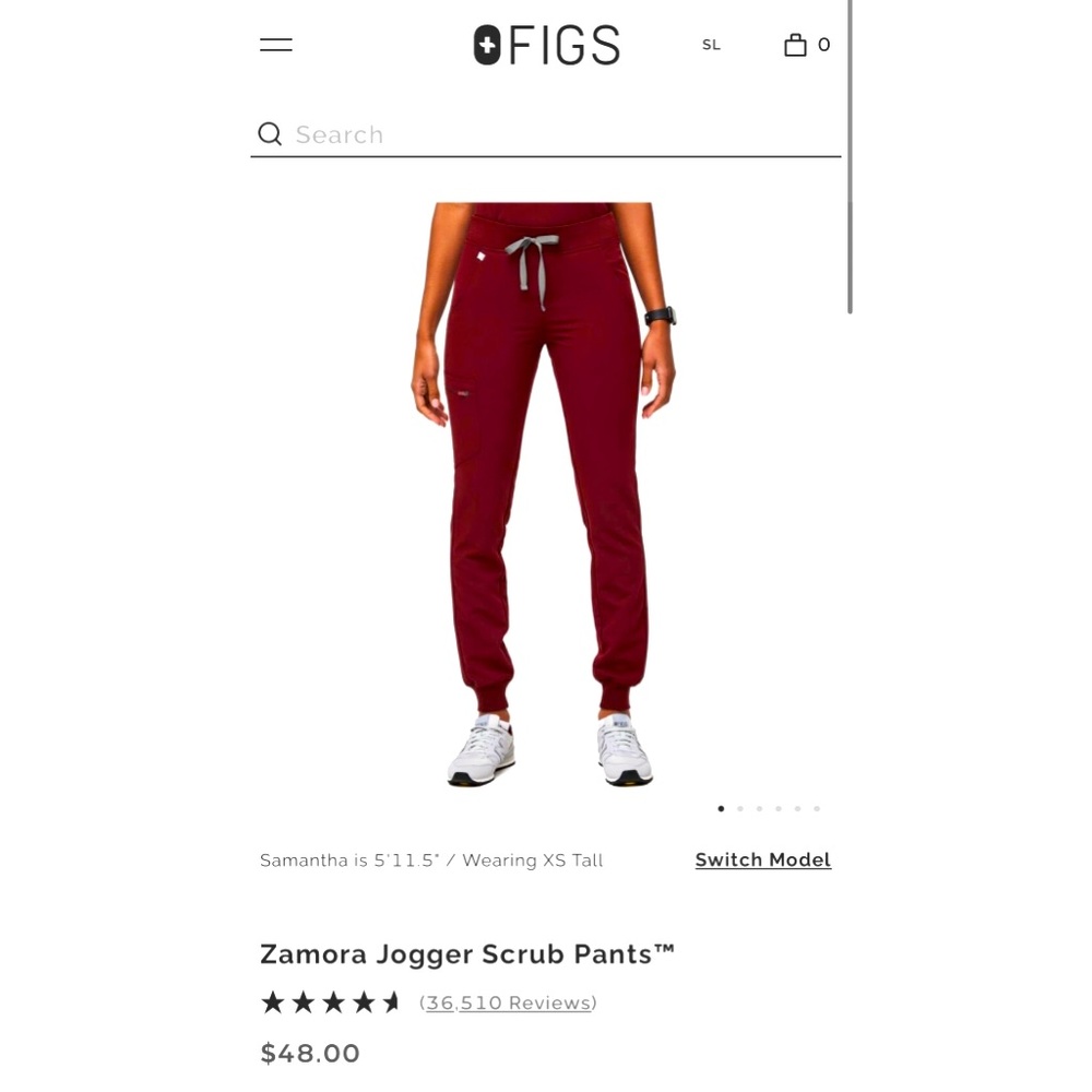 NWT FIGS size M burgundy Zamora jogger scrub bottoms
